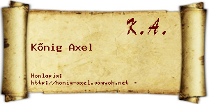 Kőnig Axel névjegykártya